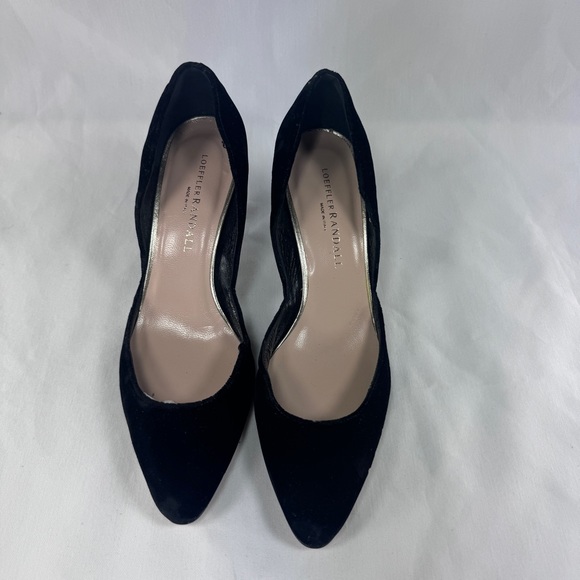 Loeffler Randall Classic Velvet d'Orsay Pumps 3" Satin Cone Heels Black Formal 7 - Picture 5 of 14